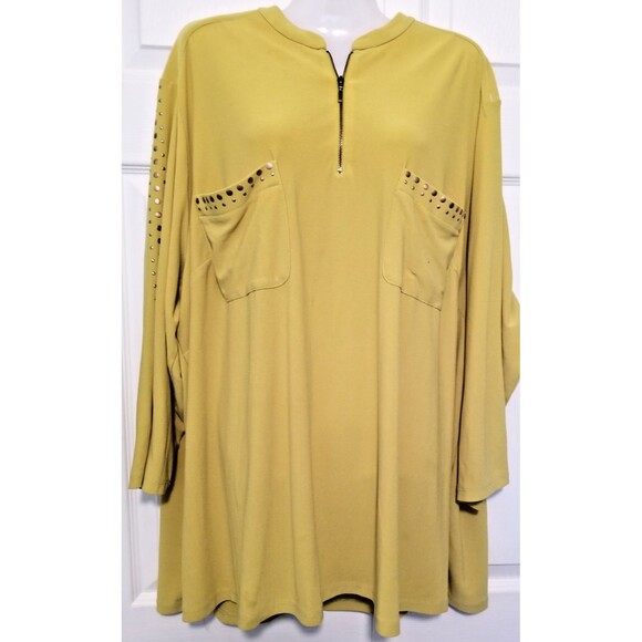 Susan Graver Tops - Susan Graver Women's Tunic Top Size 3X Studded Embellished Pockets & Sleeves